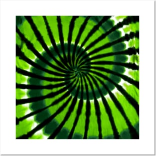 Spiral Liam Green Black Forest Green Tie Dye Posters and Art